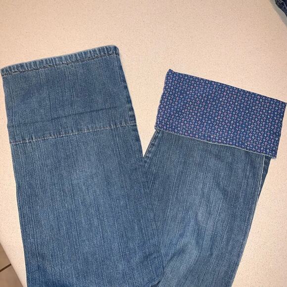 So Blue by Sigrid Olsen 100% Cotton Flip Up Jeans Sz 6 - Picture 7 of 8